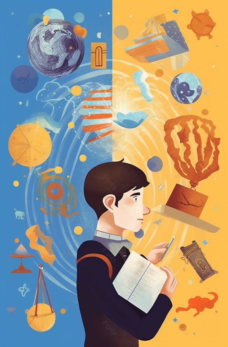 昼夜不分学习孩子儿童学生学习想象畅游在知识的海洋抽象插画,插画/手绘图,插画/手绘图库,插画/手绘图下载,插画/手绘